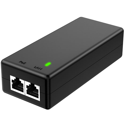 YuanLey Gigabit PoE Injector Adapter 30W, Converts Non-PoE to PoE Gigabit, Power Over Ethernet Injector 48V IEEE 802.3af/at, 10/100/1000Mbps PoE+ Injector Adapter Plug & Play, Distances Up to 325 Feet