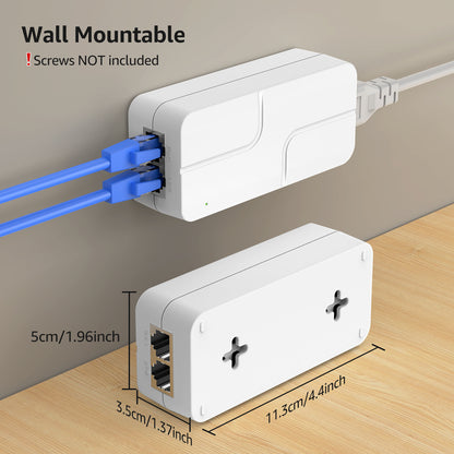 YuanLey 2.5G PoE Injector 30W, PoE+ Injector Converts Non-PoE to PoE+, 52V IEEE 802.3at/af, 10/100/1000/2500Mbps Ethernet PoE Adapter Plug & Play, Power Over Ethernet Up to 325 Feet
