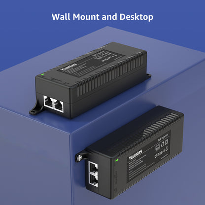 YuanLey Gigabit PoE Injector 60W, PoE++ Injector Converts Non-PoE to PoE++ Network, IEEE 802.3at/af, 10/100/1000Mbps PoE Adapter, Distances Up to 325 Feet, Plug & Play, Wall-Mounted