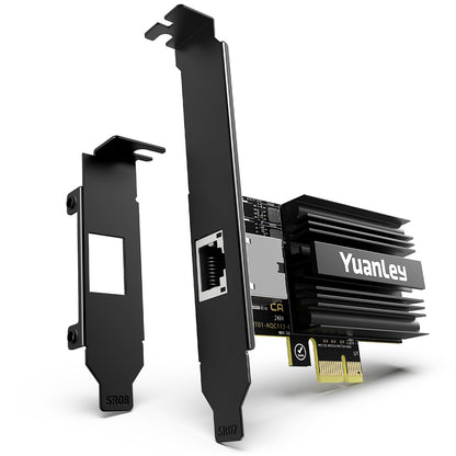 10G PCIe Network Card, YuanLey 10G Base-T Ethernet Card with Marvell AQC113 Conrtoller, PCIE to 10Gb RJ45 Ethernet Adapter NIC Compatible with PCI Express X1,X4,X8,X16, for Windows 10/11, Linux OS