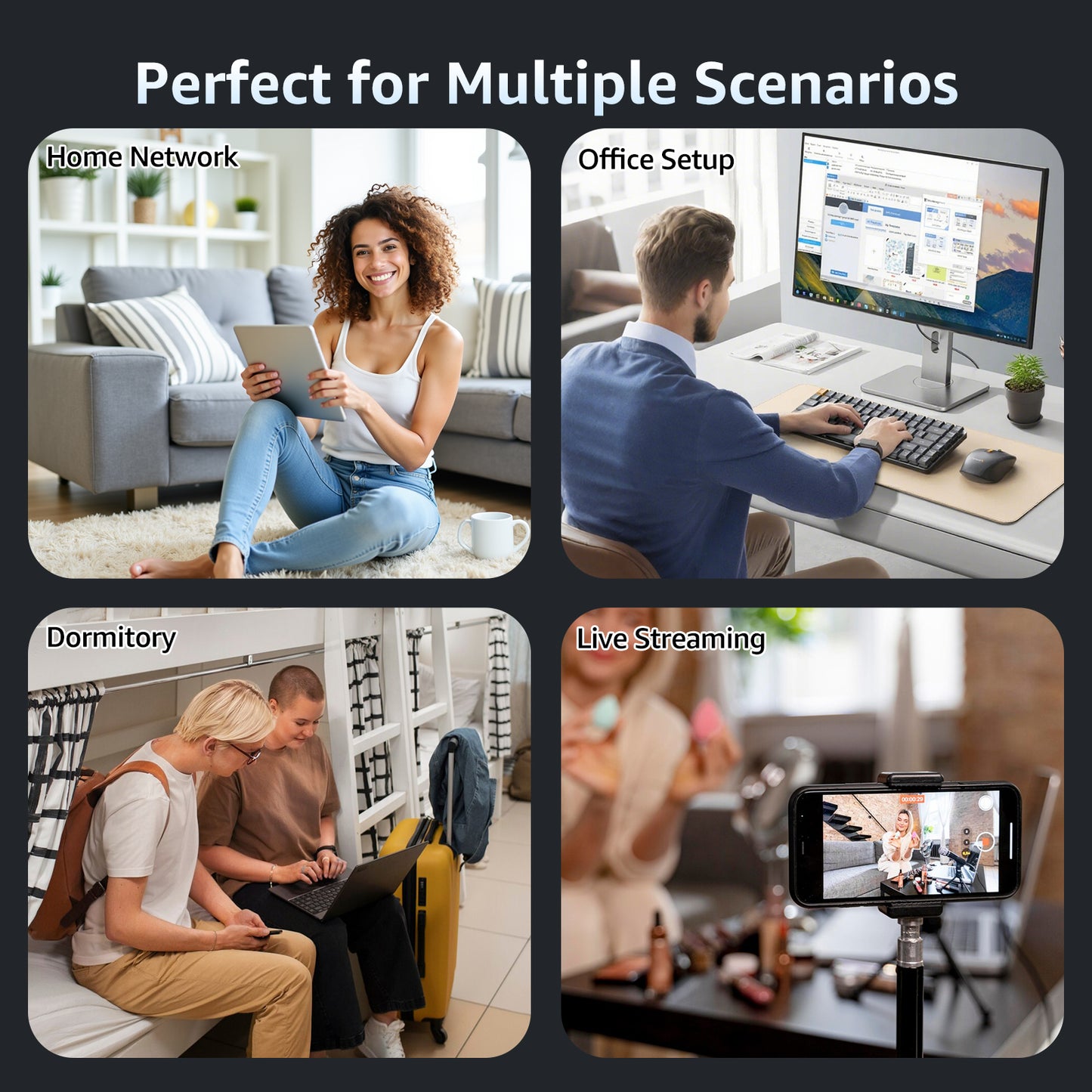 2.5G Ethernet Splitter 1 to 4 with PoE Input, 2.5G High Speed RJ45 Internet Splitter with Aluminum Case, VLAN Port Isolation, PoE/USB-C Powered, USB-C Cable Included, 2500Mbps Network Splitter