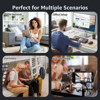 2.5G Ethernet Splitter 1 to 4 with PoE Input, 2.5G High Speed RJ45 Internet Splitter with Aluminum Case, VLAN Port Isolation, PoE/USB-C Powered, USB-C Cable Included, 2500Mbps Network Splitter