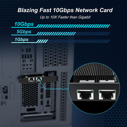 10G Network Card Dual RJ45 Port, YuanLey 10G Base-T Ethernet Card with Intel X540 Conrtoller, PCIE to 10Gb RJ45 Ethernet Adapter NIC Compatible with PCI Express X8,X16, for Windows, Linux OS, VMware
