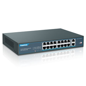 16x 100Mbps PoE + 2x Gigabit Uplink