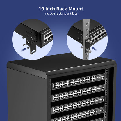 48 Port Gigabit Managed Network Switch with 6 Port Uplink 10Gbps SFP+, YuanLey 54 Port L3 Smart Managment Ethernet Switch, Desktop or Rackmount, Compatible for Cisco, Netgear